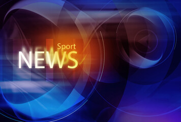 Wall Mural - illustration of a graphical digital sports news background