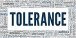 Tolerance vector illustration word cloud isolated on a white background.