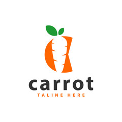 Canvas Print - carrot vegetable illustration logo with letter C