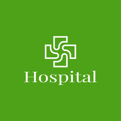 Wall Mural - green cross hospital logo