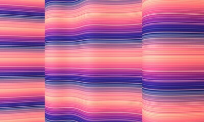 Wall Mural - Geometry abstract background with stripes on waved surface