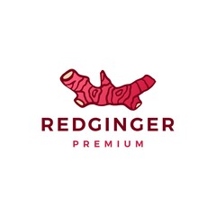 Sticker - red ginger root logo vector icon illustration