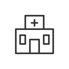 Canvas Print - Outline design of hospital icon.