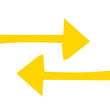 Handgezeichnetes Austausch-Symbol in gelb