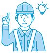 © barks - Male blue collar worker gesture illustration | inspiration, idea, solution