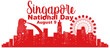 Singapore National Day with Marina Bay Sands Singapore and fireworks