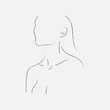 © Bohdan - Woman outline silhouette. Line women body art. Girl face. Woman beauty fashion contour. Modern minimalist style. Vector Illustration.