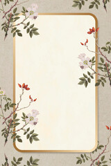 Wall Mural - Vintage floral frame vector hand drawn design space