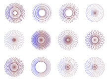 Colorful Spirograph In Gradient Color Set 1