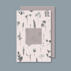 Wall Mural - Blank floral card design vector