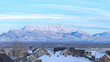 Pano Houses in a residential area with Mount Timpanogos, Wasatch mountain view at Saratoga Springs, Utah