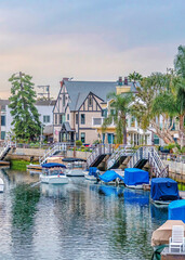 Canvas Print - Vertical Beautiful tourist destination in the resort like neighborhood of Long Beach CA