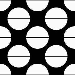 Poster - Screw minimal ornament. Vector seamless white polka dots marks.