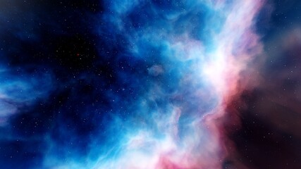 Wall Mural - red-violet nebula in outer space, horsehead nebula, unusual colorful nebula in a distant galaxy, red