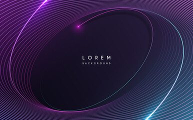 Wall Mural - abstract neon color circle lines background