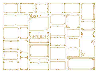 Wall Mural - big set template of decorative vintage frames,borders rectangular shape. old backgrounds