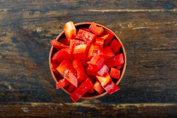 Canvas Print - chopped bell pepper