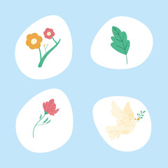 Sticker - four pacifism icons