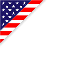 Wall Mural - American frame corner with USA flag symbols with blank space.