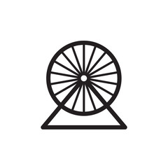 Wall Mural - Hamster wheel icon. Black outline isolated pictogram