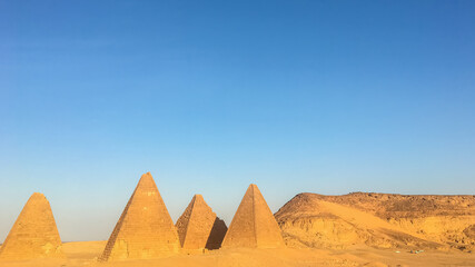 Wall Mural - Meroe pyramids in the Sahara desert