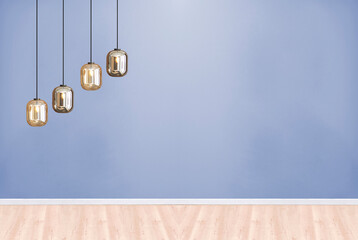 empty house interior design and lamp. 3D illustration