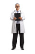© Ljupco Smokovski - Full length portrait of a mature male doctor standing and holding clipboard