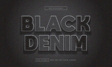 Black Denim Text Effect Editable Premium Free Download