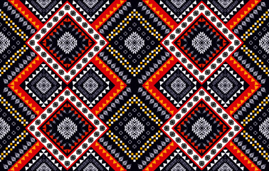 Wall Mural - Aztec fabric carpet mandala ornament boho chevron textile decoration wallpaper. Geometric pattern vector illustrations traditional embroidery background.