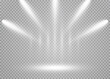 © exvanesko - A collection of stage lighting. Large set Bright lighting with spotlights. Spot lighting the scene.