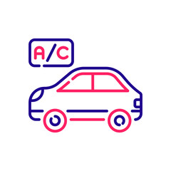 Car air Conditioner vector 2 colours icon style illustration. EPS 10 file