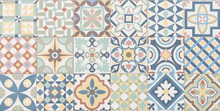 Classic Tile Mosaic Home Decorative Art Wall Tiles Pattern In Floral Azulejo Oriental Style Design Background