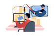 © freeslab - Internet Cyber Scammer Illustration Concept. Flat illustration isolated on white background.
