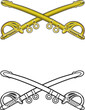 military cavalry emblem with swords 