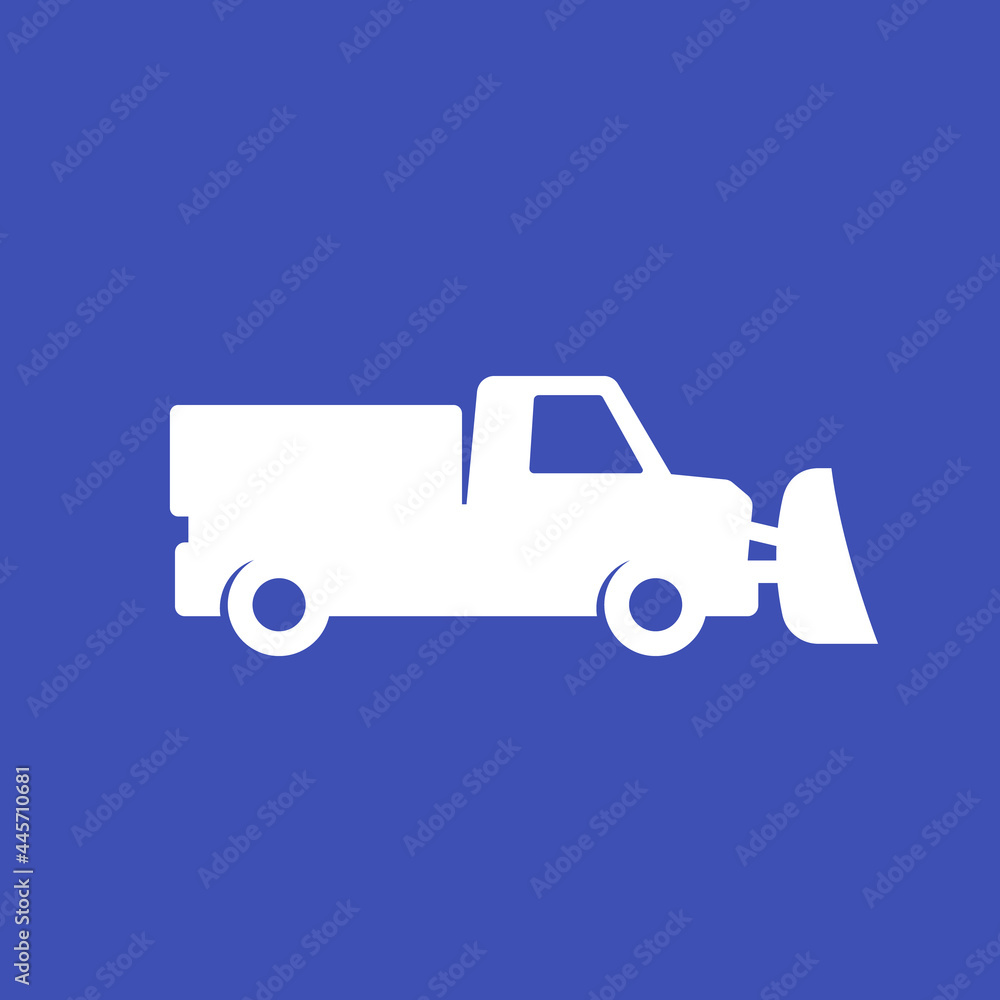 snow plow truck icon, vector - obrazy, fototapety, plakaty 