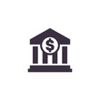 bank building icon on white