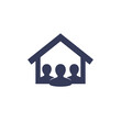tenants icon, house and 3 residents
