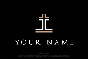 Wall Mural - Luxury Initial Letter CC Christian Cross Religion Logo Design Vector