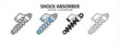 shock absorber suspension vector icon design. car motorcycle spare part replacement service.