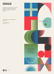 Wall Mural - abstract art geometrical poster design layout with text and graphics