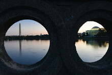 Jefferson Memorial During Sunset As Seen From The Bridge Post Hole - Washington D.C. United States Of America