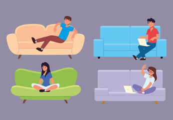 Poster - people sitting on couch