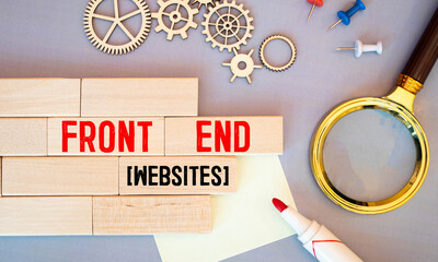 text Front End Websites on wooden block, concept