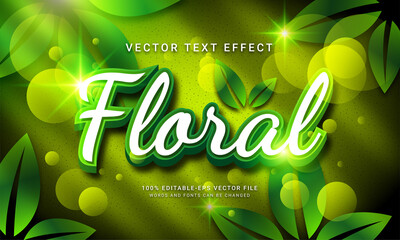 Wall Mural - Floral editable text effect themed natural fresh