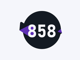 Number 858 logo icon design vector image