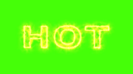 Wall Mural - Hot flaming word in green screen effect