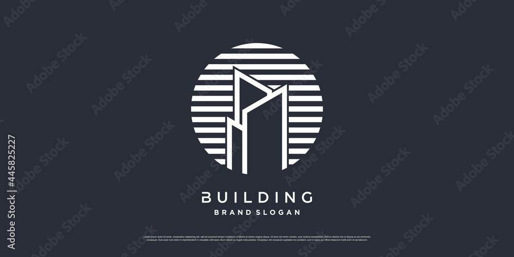 Building logo template with modern unique concept Premium Vector part 8 ...