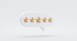 © Lemonsoup14 - Five gold star rate review customer experience quality service excellent feedback concept on best rating satisfaction background with flat design ranking icon symbol. 3D rendering.