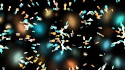 Wall Mural - abstract fireworks blurry fire particles on a green background. red, yellow and blue ellipses. close