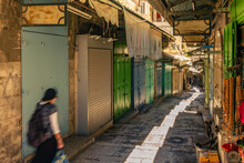 Shops Closed In Jerusalem Old City Market Without Tourists For The Coronavirus Lockdown
